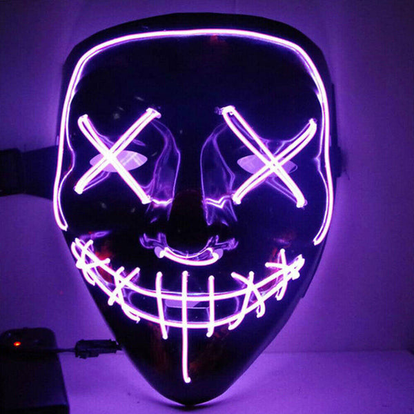 Halloween Masks LED Mask Light Up Purge Glowing Light Costume Cosplay Party
