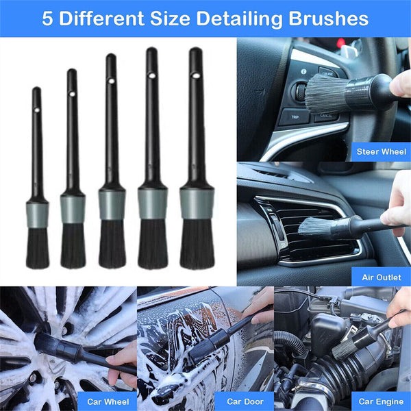 11PCS Car Wheel Tire Brushes Set Vehicle Detailing Cleaning Tool Wash Brush Kit