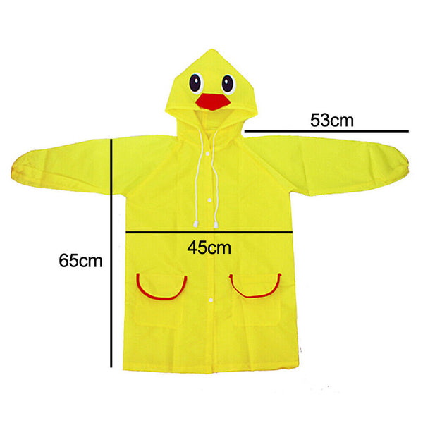 Toddler Girls Boys Baby Cartoon Raincoat Rain Hooded Poncho Coat Kids Outwear AU