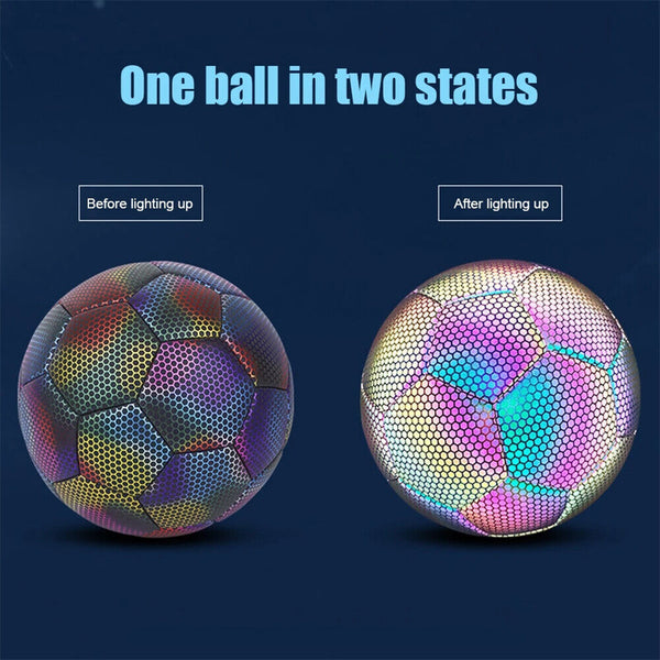 Reflective Soccer Ball Luminous Night Glow Footballs for Student Training AU