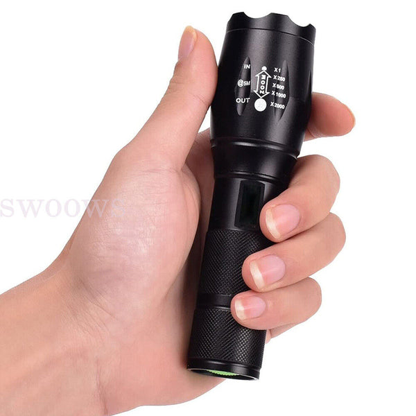 XML-T6 Tactical Flashlight Torch Super Bright Camping LED Torch Zoomable