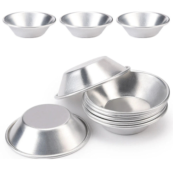 Egg Tart Mould Cake Tins Set Cups Circular Pie Mold Plate Baking Non-Stick Up30x