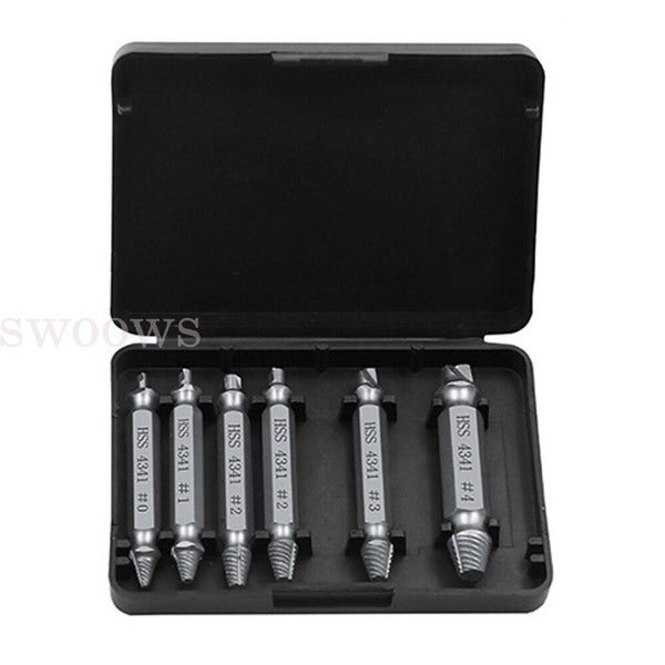 6PCS Damaged Screw Extractor Set Easy Out Broken Drill Bit Remover Kit Speed