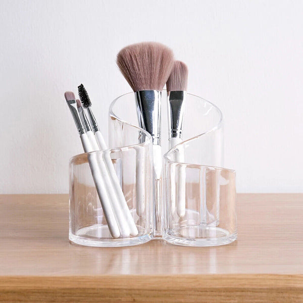 Clear Acrylic Makeup Brush Holder Organizer Cosmetic Storage Container Case AU