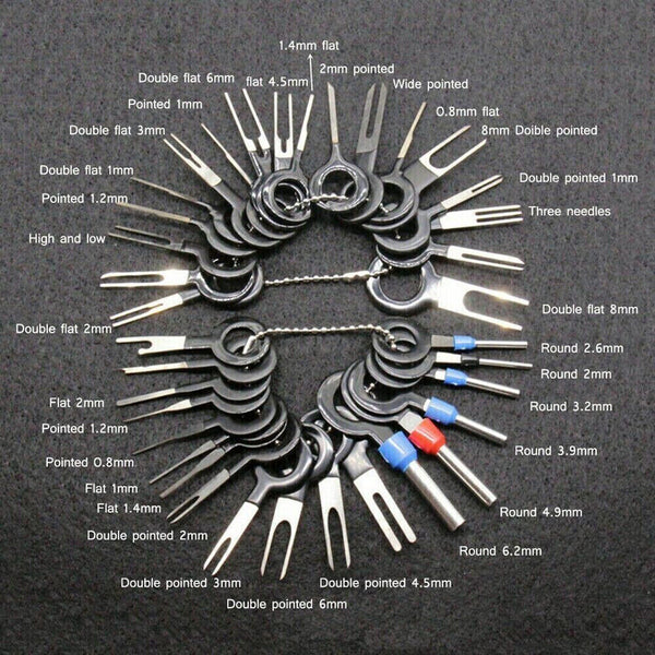 100PCS/Set Terminal Removal Tool Box Pin Extractor Electrical Wire Connector Kit