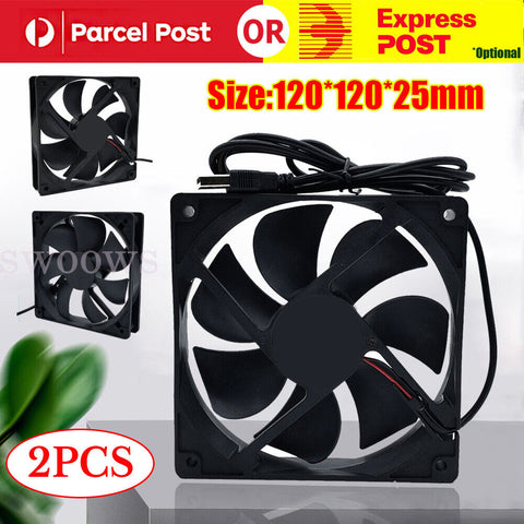 2PCS USB Cooling Fan Silent Fan Fr Computer Case PC CPU Case 5V 120x120x25mm AU