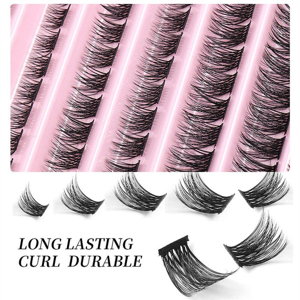 140Pcs Natural Lashes Wispy Lash Extension Clusters DIY Eyelash Extensions