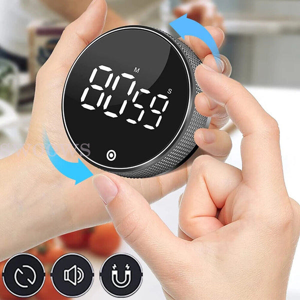 Magnetic Digital Kitchen Timer LED Countdown Cooking Work Loud Alarm Stopwatch