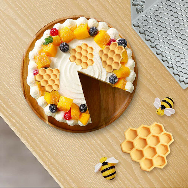 Bee Comb Silicone Mould Cake Decorating Topper Chocolate Baking Mat Border Mold