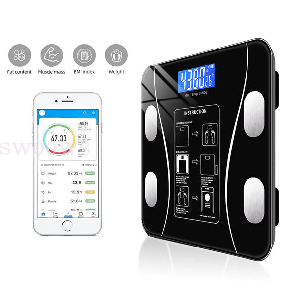 Bathroom Scale Digital Weight BMI Smart Weighing Body LED Bluetooth