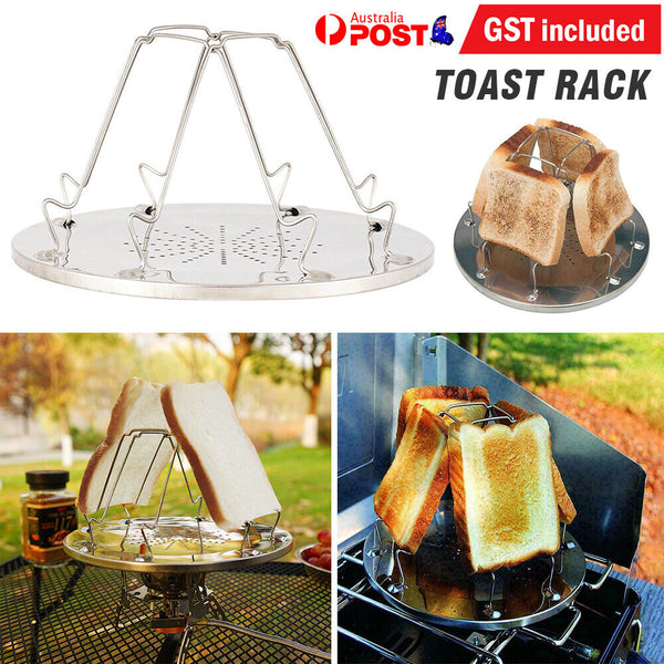 4 Slice Camping Bread Toast Tray Gas Stoves Cooker Outdoor BBQ Toaster Rack AU