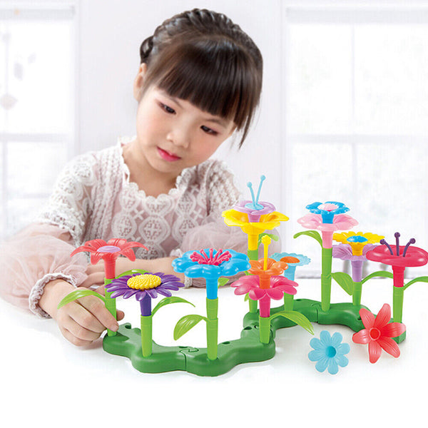 46/98/148PCS Flower Garden Building Toys Children DIY  Build Bouquet Sets Gift