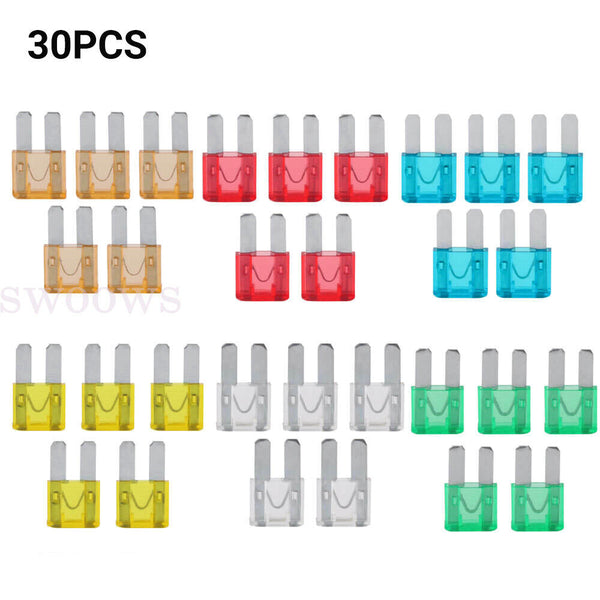 30pcs Micro2 Blade Fuses Assortment Kit Car Truck 5A 10A 15A 20A 25A 30A Fuse