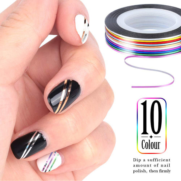 Nail Art Design Brushes Set Dotting Painting Drawing Polish Pen Striping Tapes