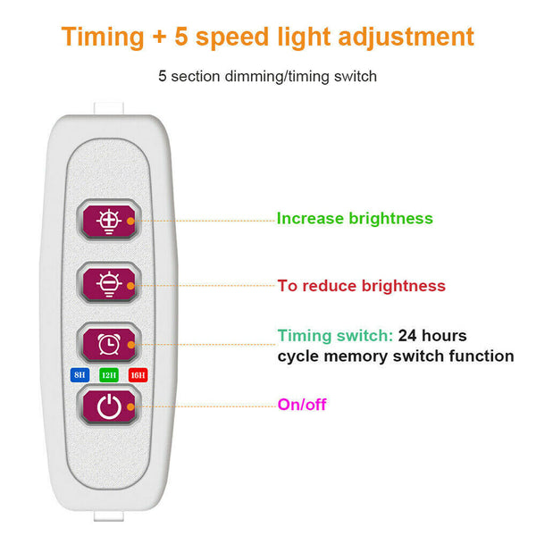 USB LED Grow Light Plant Growing Full Spectrum Dimmable Indoor Plants Ring Lamp