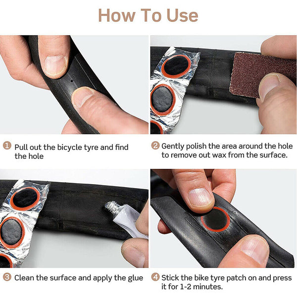 15pcs Rubber Tire Tyre Tube Patch Glue Cycling Bicycle Bike Puncture Repair Kit