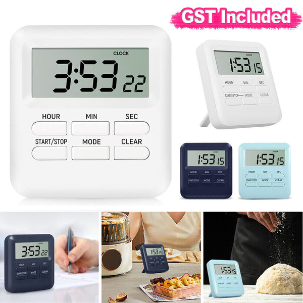 Magnetic Digital Kitchen Timer LCD Countdown Cooking Loud Alarm Stopwatch