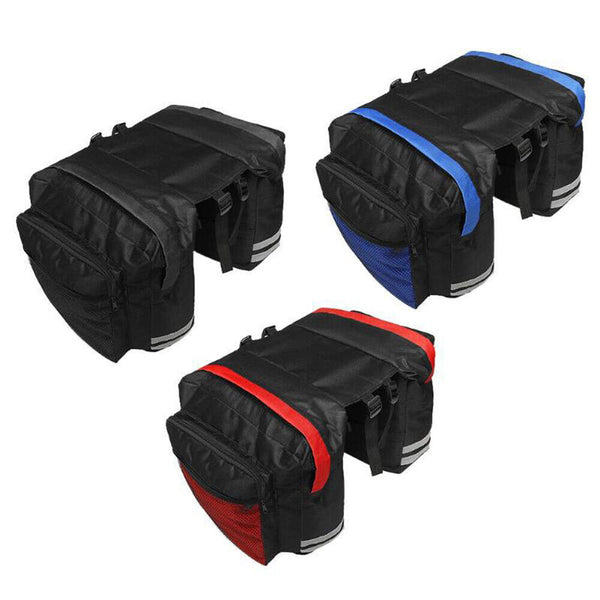 1-3x 25L Bike Bicycle Rear Rack Pannier Bag Waterproof Seat Box Zipper Camping