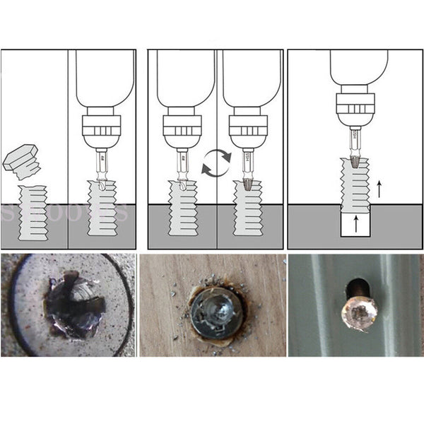 6PCS Damaged Screw Extractor Set Easy Out Broken Drill Bit Remover Kit Speed