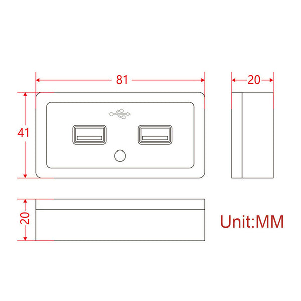 3.1A Dual USB Port Fast Charger Socket Power Outlet Panel 12V Motorcycle Car RV