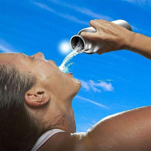 Stainless Steel Water Bottle Motivational Sports Drink Cup Flask 500/750/1000ml