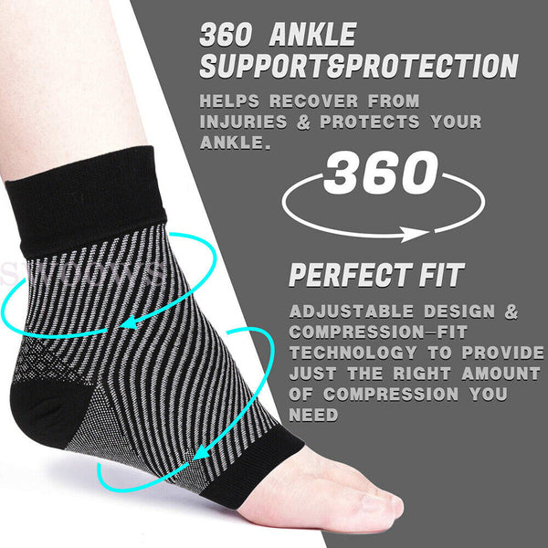 Pair Foot Sleeve Plantar Fasciitis Compression Socks Achy Swelling Heel Ankle AU