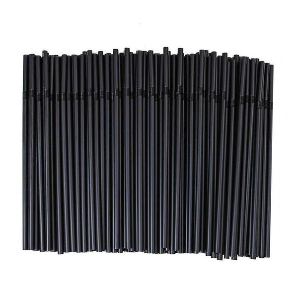 Black Drinking Straw Party Cocktail Plastic Disposable Straws Individual package