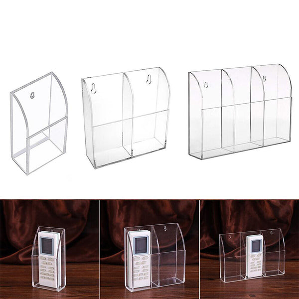 TV Remote Control Holder Wall Mount Clear Acrylic Organizer Stand Box Storage AU