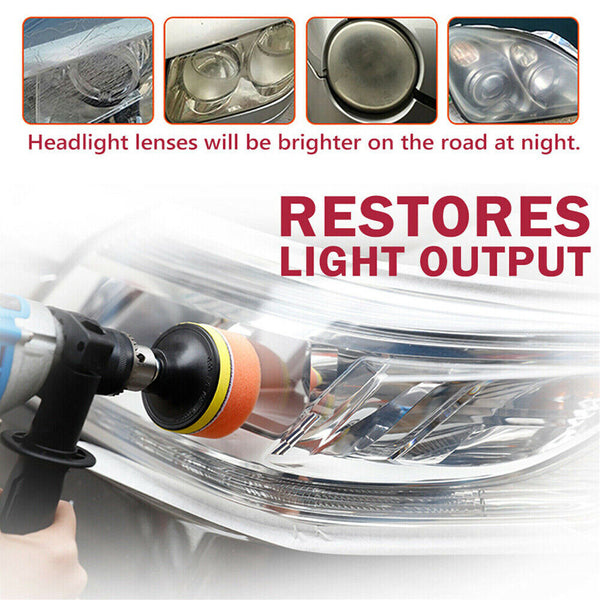 Heavy Duty Headlight Restoration Kit Car Lens Lamp Cleaning Sanding Repair Tools