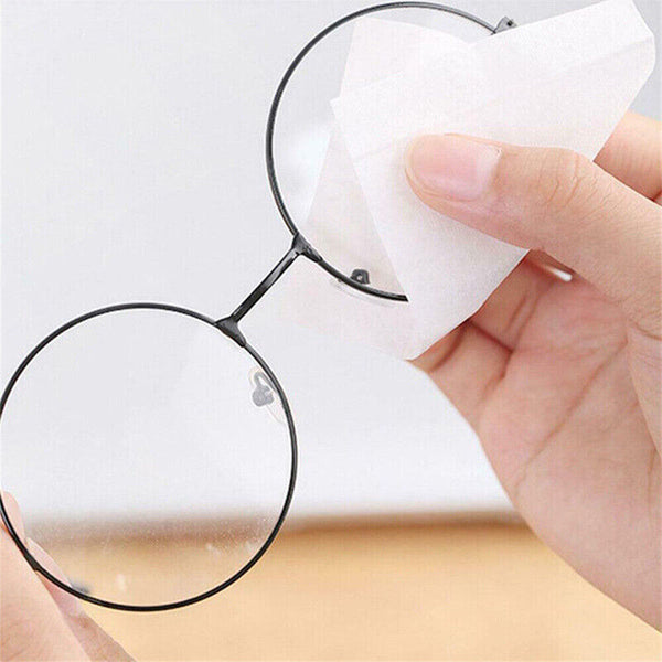 100Pcs Glasses Cleaner Wet Wipes Cleaning Lens Disposable Anti Fog Portable AU