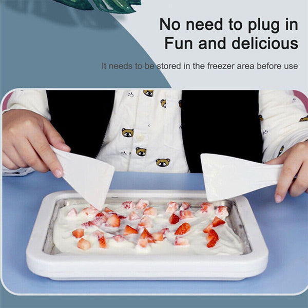 Ice Cream Maker Yogurt Frozen Pan Mini Fried Yogurts Machine Roll StainlessSteel