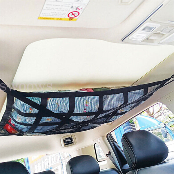 Universal Mesh Storage Bag Car Roof Ceiling Cargo Net Pouch Pockets For SUV Van