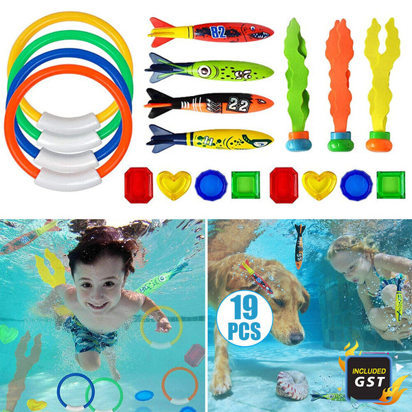 Underwater Swim Pool Diving Toys Summer Swimming Dive Toy Sets Water RIng Sticks