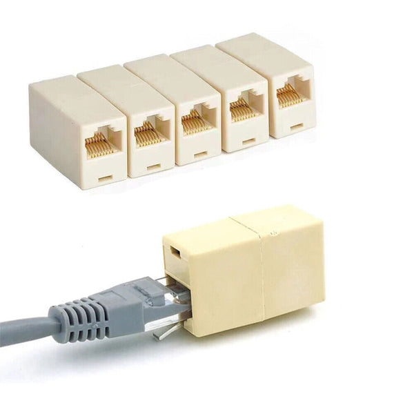 RJ45 Coupler Cat6 Cat5e Ethernet Cable Extender Joiner LAN Adapter Connector