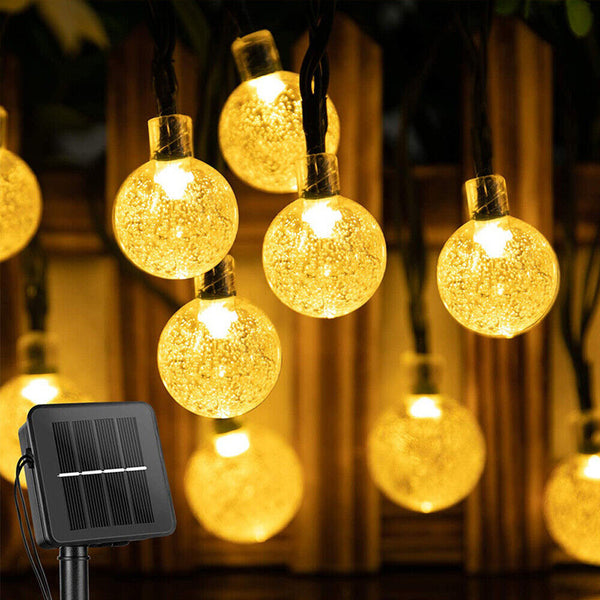 100/200LED Solar Globe String Lights Fairy Festoon Outdoor Garden Party Decor AU