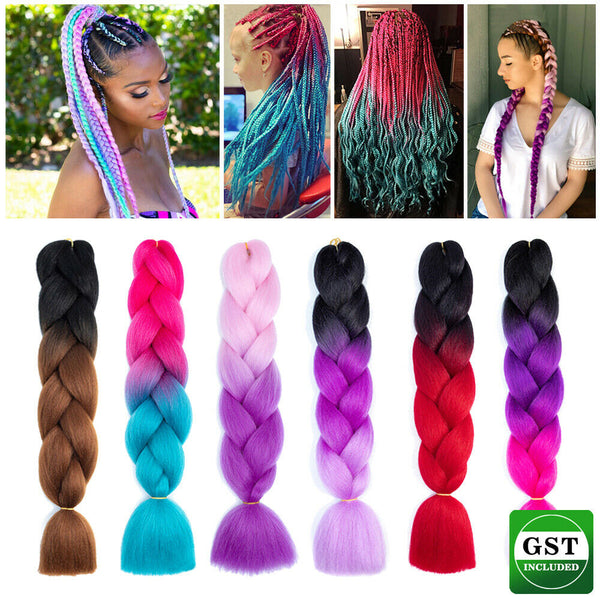 Women Coloured Jumbo Braiding Hair Extensions Braids Twist Hight Temperature