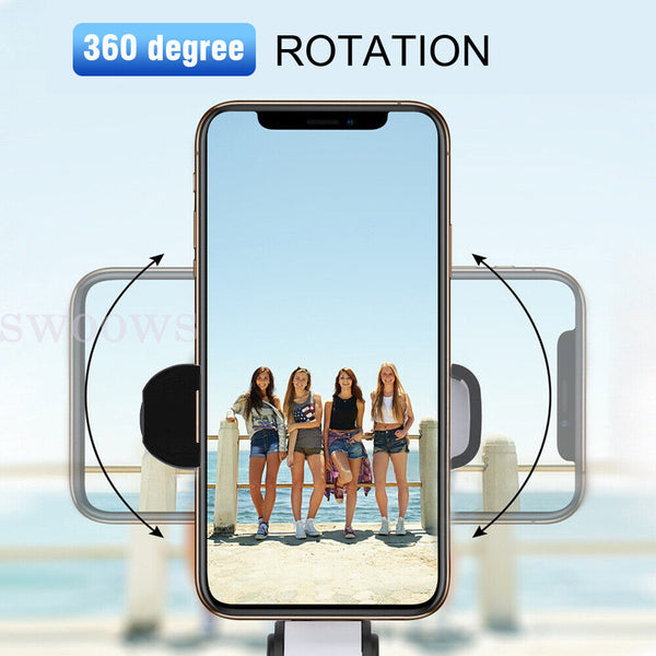 Selfie Stick Rotating Tripod Holder Stand With Bluetooth Remote For Mobile Phone