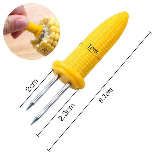 80x Corn Cob Holders Skewers Barbecue Fork Fruit Holder BBQ Kitchen Accessories