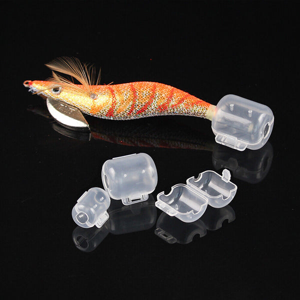 30Pcs Octopus Squid Fishing Lures Jig Hook Protector Cover Prawn Bait Safety Cap