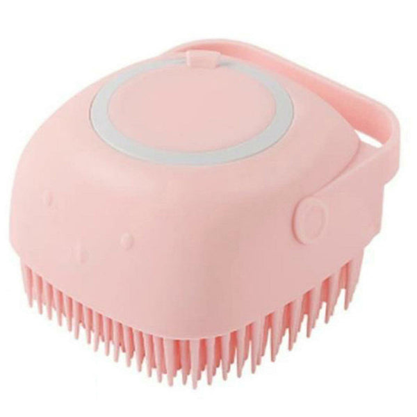 Pet Massage Bath Brush For Dog Cat Shampoo Dispenser Silicone Scrubber Wash Tool