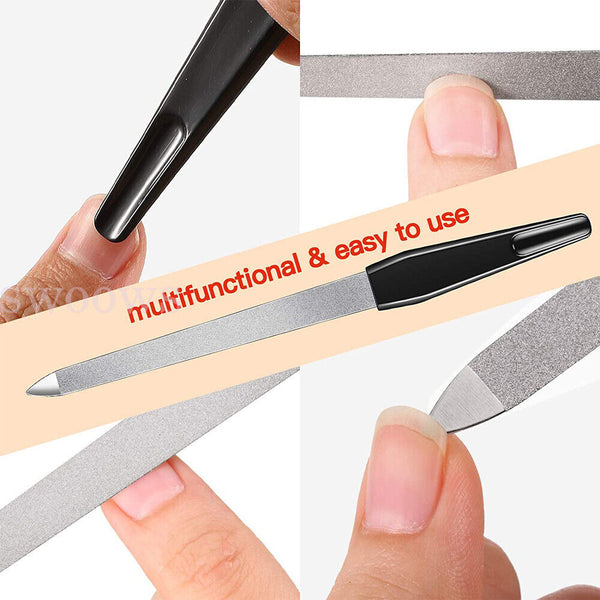 5/10pcs Dual Sided Stainless Steel Metal Nail File Art Pedicure Manicure Tool