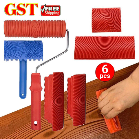 Wood Grain Tool Set, 6Pcs 7 inch Graining Painting Tool Wood Texture Paint Rolle