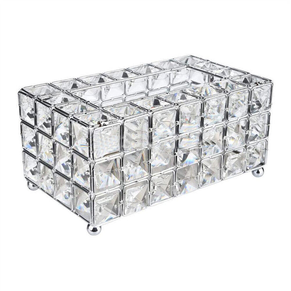 Crystal Facial Tissue Box Cover Paper Storage Holder Napkin Dispenser Organizer