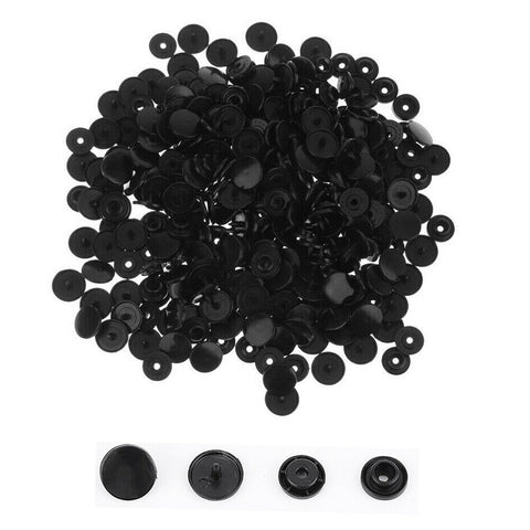 100 Set Size 20 T5 Plastic Resin Press Studs Snap Fasteners Poppers BLACK /WHITE