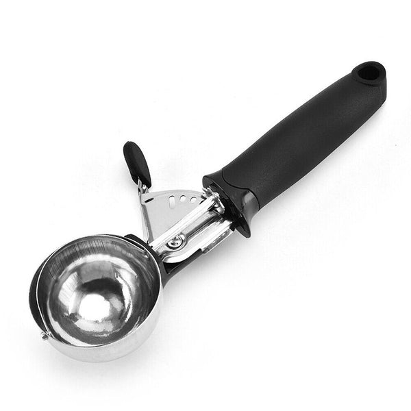 1/2PCS Stainless Steel Icecream Ice Cream Scoop Cookie Dough Mash Spoon Trigger