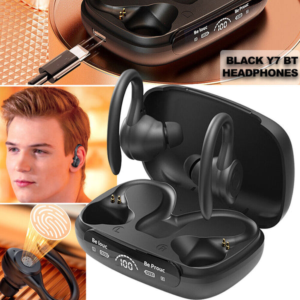 Wireless Bluetooth Earphones Headphones Sport Gym Earbuds with Mic Sweatproof +