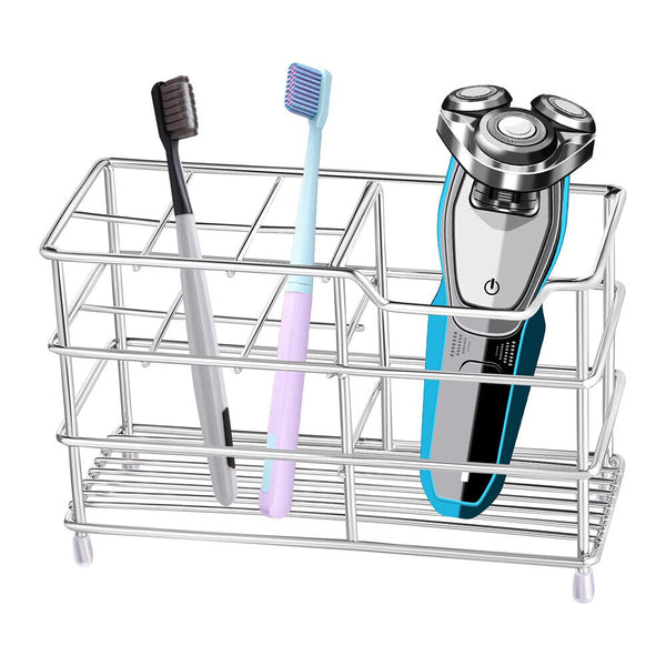 Non-Slip Organizer Toothbrush Holder Stainless Steel Stand Bathroom Toothpaste