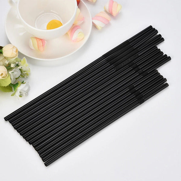 Black Drinking Straw Party Cocktail Plastic Disposable Straws Individual package