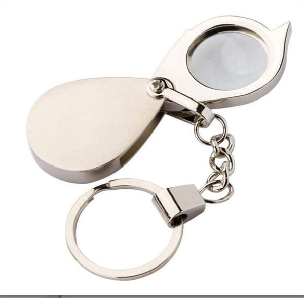 Portable 15X Folding Key Ring Mini Magnifier Key Chain Magnifying Glass Loupe AU