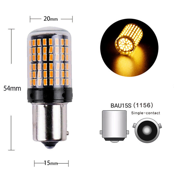 1-10x Amber LED BA15S 1156 Turn Signal Indicator Light Bulb Blinker 150° Globe